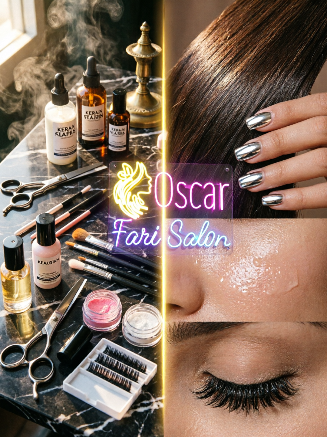 Oscar Fari Salon services collage